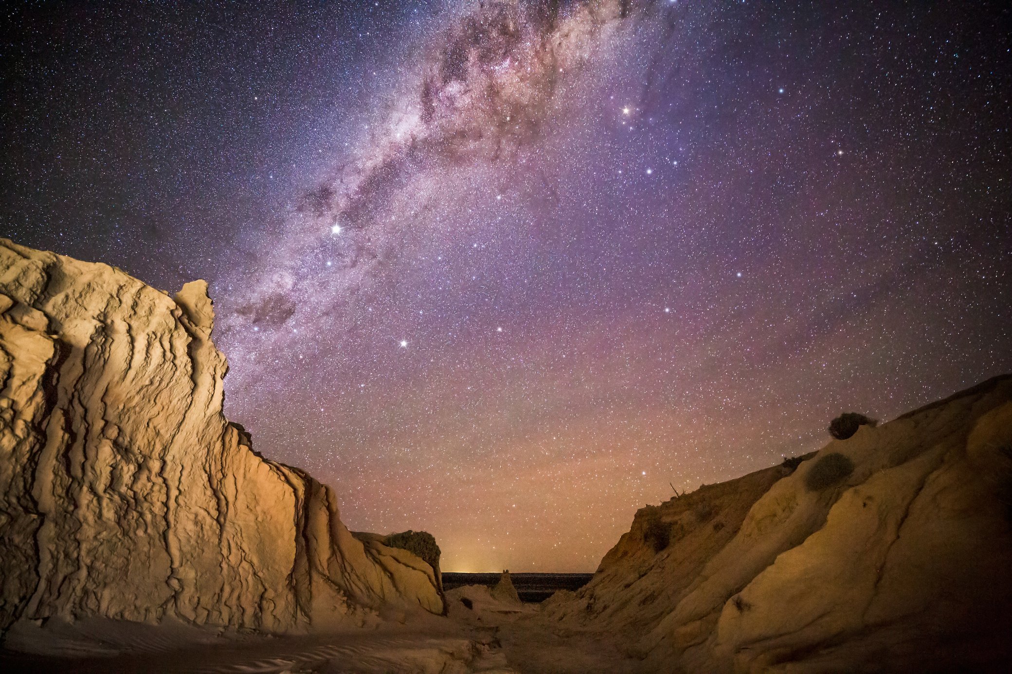 Night Skies over Desert Landscape